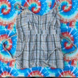 Plaid Milkmaid Top